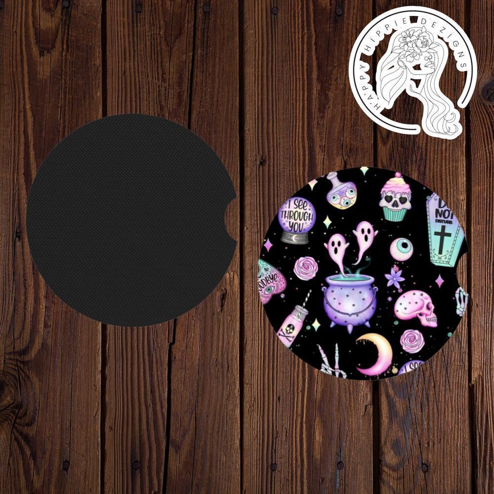 Pastel Witchy Vibes Car Coasters | Car Accessories | Car Coaster | Washable